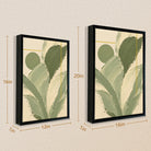 Abstract Green Leaf Framed Art Print, Modern Minimalist Canvas Painting for Home Decor, Elegant Wall Art Gift