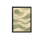 Abstract Ocean Waves Art Print in Black Frame, Modern Coastal Decor for Living Room or Bedroom