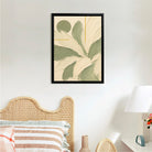 Abstract Floral Wall Art Print in Black Frame, Modern Home Decor for Living Room or Staircase