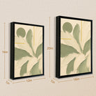 Abstract Floral Wall Art Print in Black Frame, Modern Home Decor for Living Room or Staircase