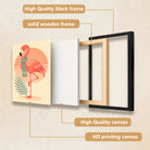 Framed Flamingo Art Print with Scarf, Retro Style, High-Quality Matte Finish, Perfect for Home Decor in Any Room