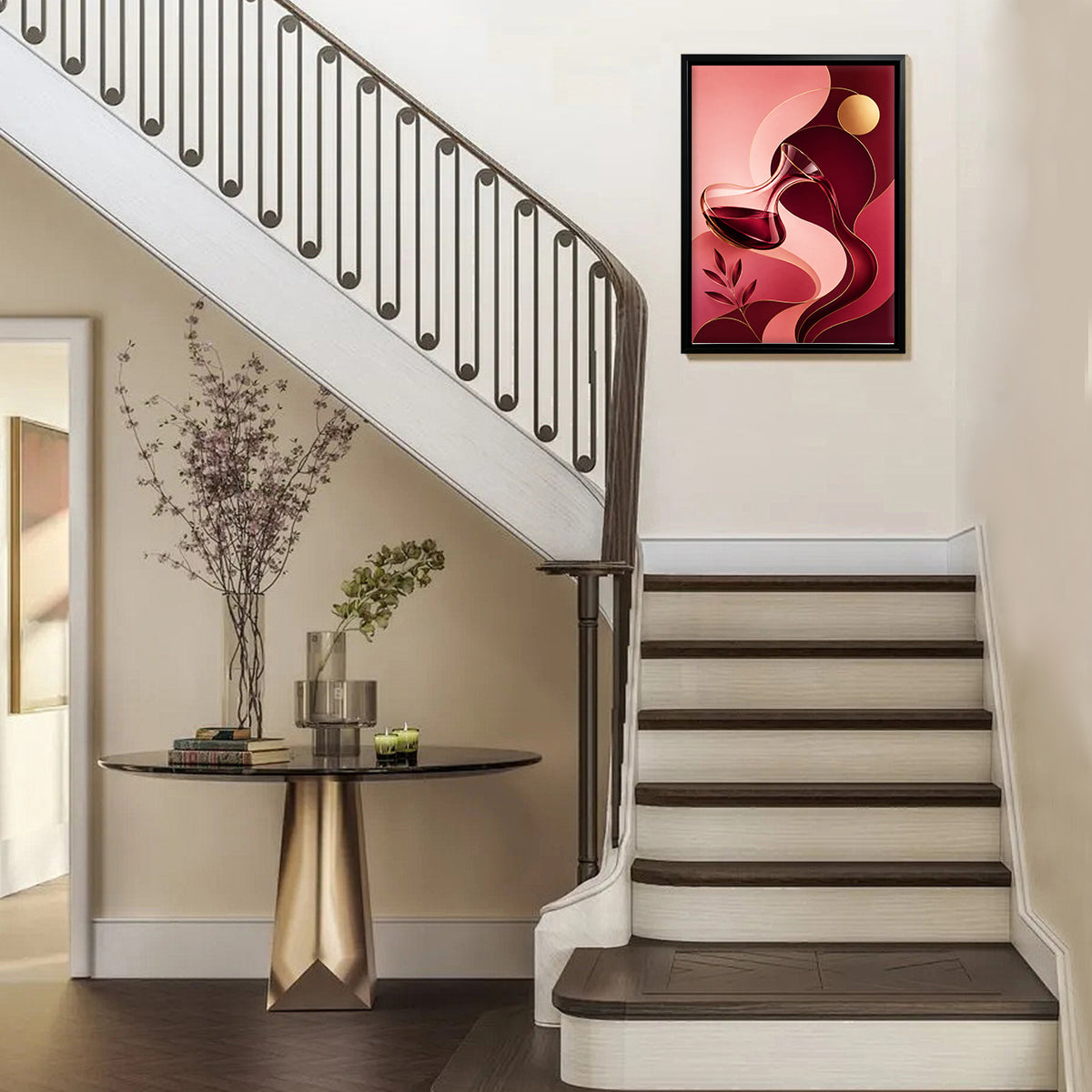 Abstract Wine Decanter Wall Art Print, Modern Home Decor, High-Quality Matte Finish, Perfect for Living Room or Kitchen