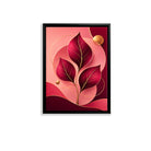 Modern Framed Leaf Art Print with Gold Accents, Elegant Home Decor for Living Room or Hallway