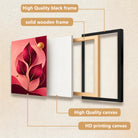 Modern Framed Leaf Art Print with Gold Accents, Elegant Home Decor for Living Room or Hallway