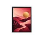 Abstract Sunset Landscape Art Print in Black Frame - Modern Home Decor for Living Room or Bedroom