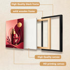 Modern Red & Gold Cocktail Shaker and Glass Art Print, Elegant Home Decor for Living Room or Bar
