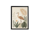 Framed Bird Art Print with Tropical Plants, Modern Home Decor, High-Quality Matte Finish