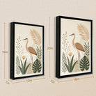 Framed Bird Art Print with Tropical Plants, Modern Home Decor, High-Quality Matte Finish
