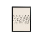 Minimalist Line Art Wall Print Featuring Six Seated Figures in Hats, Modern Home Decor for Living Room or Office