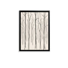 Minimalist Forest Trees Art Print in Black Frame, Modern Nordic Style for Home Decor