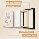 Minimalist Line Art Wall Print Featuring Walking Couple in Hats, Modern Home Decor, High-Quality Framed Art