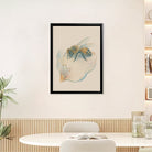 Framed Bee on Flower Art Print, Realistic Style, High-Quality Giclee, Perfect for Home Decor in Any Room