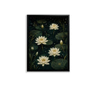 Framed Water Lily Art Print, Night Sky Pattern, High-Quality Matte Finish, Perfect Home Decor for Living Room or Bedroom