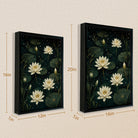 Framed Water Lily Art Print, Night Sky Pattern, High-Quality Matte Finish, Perfect Home Decor for Living Room or Bedroom
