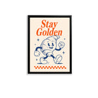 Framed 'Stay Golden' Croissant Art Print, Vintage Style, High-Quality Matte Finish, Perfect for Kitchen or Dining Room