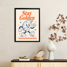 Framed 'Stay Golden' Croissant Art Print, Vintage Style, High-Quality Matte Finish, Perfect for Kitchen or Dining Room