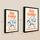 Framed 'Stay Golden' Croissant Art Print, Vintage Style, High-Quality Matte Finish, Perfect for Kitchen or Dining Room