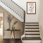 Framed 'Steeped In Love' Teapot Art Print, Retro Style, High-Quality Giclee on Canvas, Perfect for Home Decor in Any Room