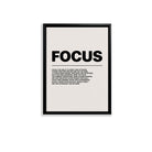 Modern Focus Motivational Art Print, Black Frame, Inspirational Home Office Decor