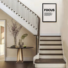 Modern Focus Motivational Art Print, Black Frame, Inspirational Home Office Decor
