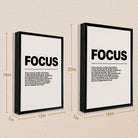 Modern Focus Motivational Art Print, Black Frame, Inspirational Home Office Decor