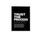 Black Framed Trust the Process Motivational Art Print, Modern Typography Design, High-Quality Matte Finish, Perfect for Home or Office Decor