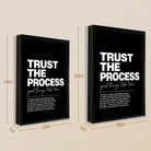 Black Framed Trust the Process Motivational Art Print, Modern Typography Design, High-Quality Matte Finish, Perfect for Home or Office Decor