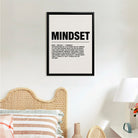 Mindset Motivational Art Print, Modern Black Frame, Inspiring Home Decor for Any Room
