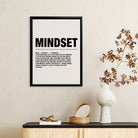 Mindset Motivational Art Print, Modern Black Frame, Inspiring Home Decor for Any Room