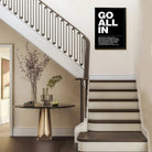 Motivational 'Go All In' Art Print, Modern Black and White Typography, High-Quality Framed Poster for Home Office Decor