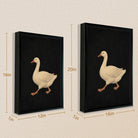 Framed Goose Art Print, Elegant Black Background Design, High-Quality Canvas, Perfect Home Decor for Any Room