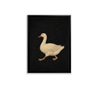 Framed Goose Art Print, Elegant Black Background Design, High-Quality Canvas, Perfect Home Decor for Any Room