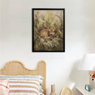 Framed Deer Fawn Art Print in Natural Ferns Style, Perfect for Home Decor or Gift
