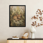 Framed Deer Fawn Art Print in Natural Ferns Style, Perfect for Home Decor or Gift