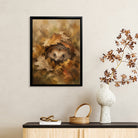 Framed Autumn Hedgehog Art Print, Oil Painting Style, High-Quality Canvas, Perfect for Home Decor in New York