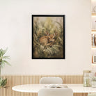 Framed Deer Fawn Art Print in Natural Ferns Style, Perfect for Home Decor or Gift