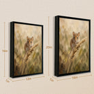 Framed Oil Painting of a Mouse in Wheat Field, Realistic Style, High-Quality Artwork for Home Decor