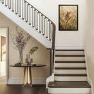 Framed Oil Painting of a Mouse in Wheat Field, Realistic Style, High-Quality Artwork for Home Decor