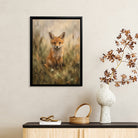 Framed Fox Art Print in Oil Style, Premium Quality Canvas, Perfect for Home Decor or Gift