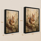 Framed Squirrel Art Print with Acorn, Oil Painting Style, High-Quality Canvas for Home Decor, Perfect Gift