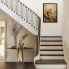 Framed Squirrel Art Print with Acorn, Oil Painting Style, High-Quality Canvas for Home Decor, Perfect Gift
