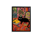 Framed Cat with Lemons Art Print, Vibrant Floral Style, High-Quality Matte Finish, Perfect Home Decor for Any Room