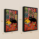 Framed Cat with Lemons Art Print, Vibrant Floral Style, High-Quality Matte Finish, Perfect Home Decor for Any Room