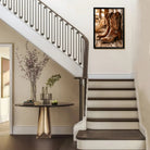 Framed Western Cowboy Boots Art Print, Rustic Leather Design, Perfect Home Decor for Any Room