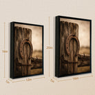 Framed Western Horseshoe Art Print, Rustic Wood Texture, Perfect Home Decor for Any Room