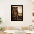 Framed Western Horseshoe Art Print, Rustic Wood Texture, Perfect Home Decor for Any Room