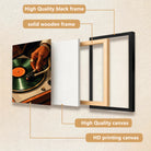 Framed Vinyl Record Art Print, Retro DJ Turntable Scene, High-Quality Canvas, Perfect Home Decor for Music Lovers