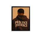 Framed Art Print 'Practice Patience' Motivational Wall Decor for Home Office