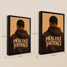 Framed Art Print 'Practice Patience' Motivational Wall Decor for Home Office
