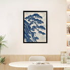 Framed Blue and White Pine Tree Art Print, Traditional Asian Style, High-Quality Giclee Print, Perfect for Home Decor in New York